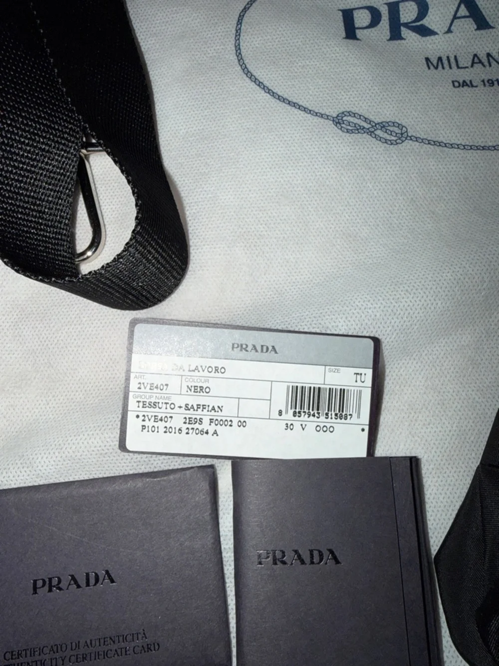Prada Black Nylon Briefcase with Leather Trim